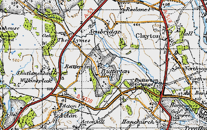 Old map of Butterton in 1946