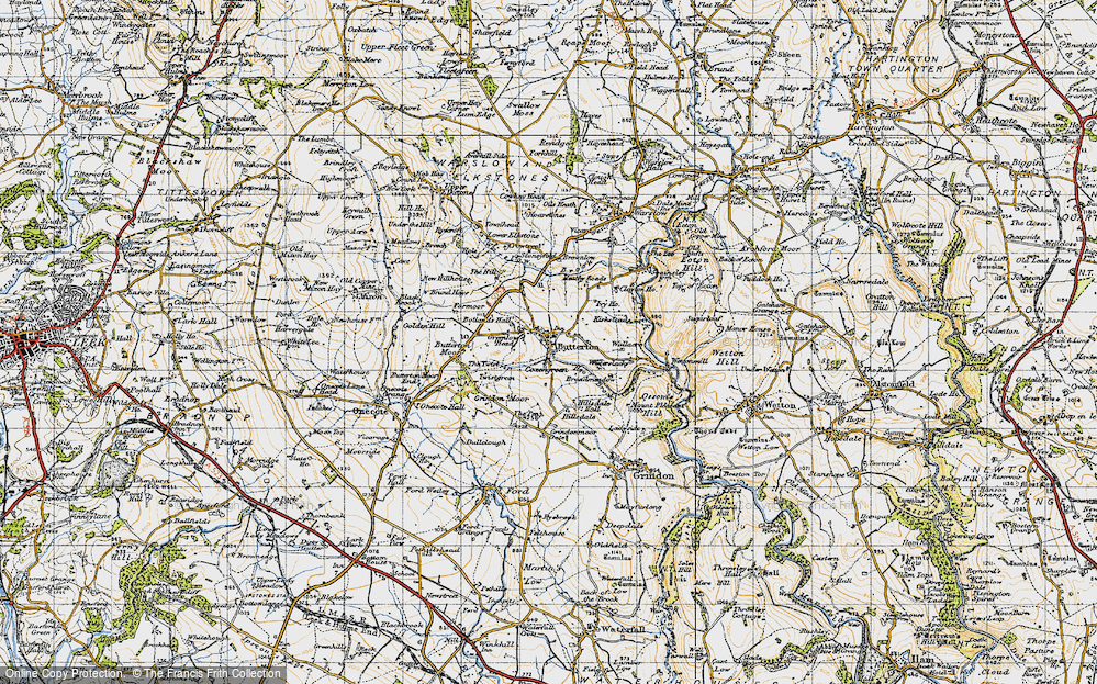 Old Map of Historic Map covering Brownlow in 1947