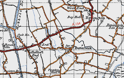 Old map of Butterwick in 1946