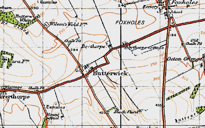 Old map of Butterwick in 1947