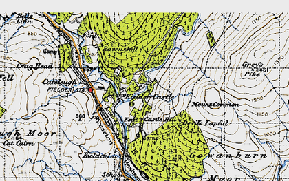 Old map of Bakethin Reservoir in 1947