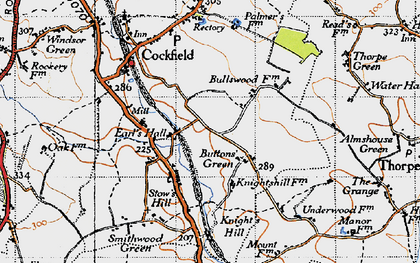 Old map of Button's Green in 1946
