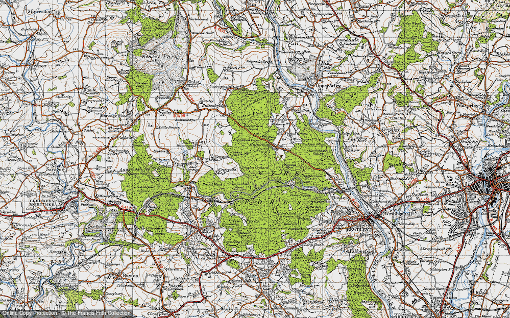 Old Map of Historic Map covering Blackgraves Copse in 1947
