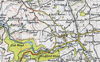 Old map of Bridford Wood in 1946