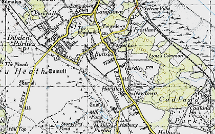 Old map of Buttsash in 1945
