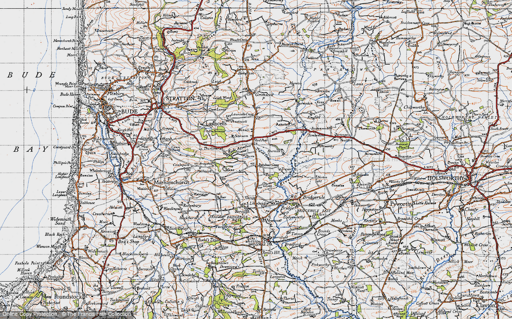 Old Map of Buttsbear Cross, 1946 in 1946