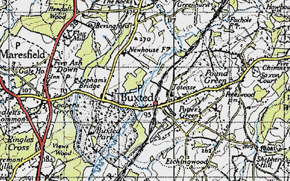 Old map of Buxted in 1940