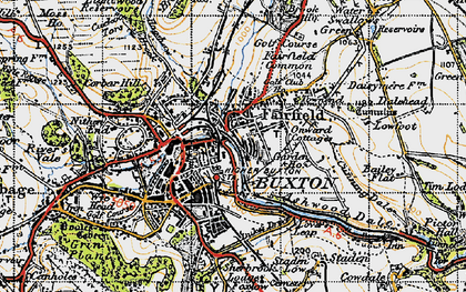 Old map of Buxton in 1947
