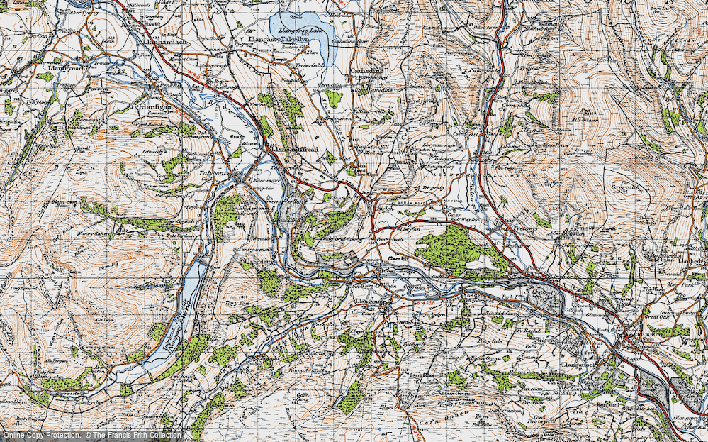 Old Map of Historic Map covering Buckland Hill in 1947