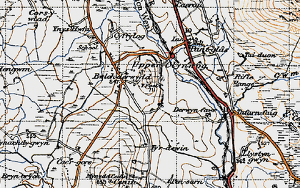 Old map of Bwlch-derwin in 1947