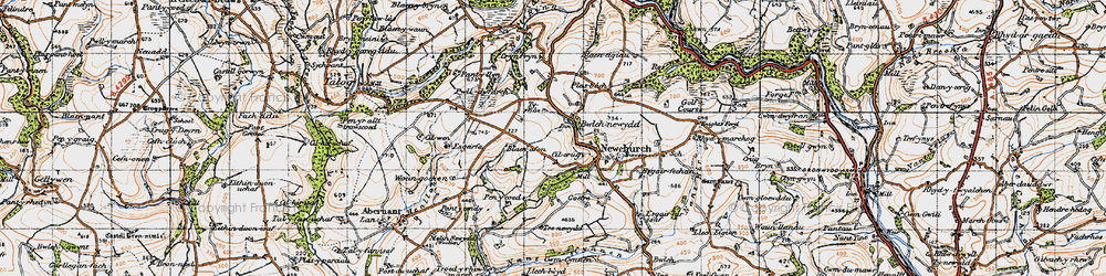 Old map of Bwlch-newydd in 1946