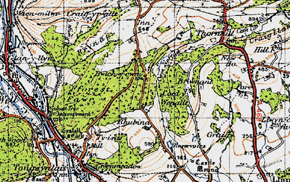 Old map of Bwlch-y-cwm in 1947