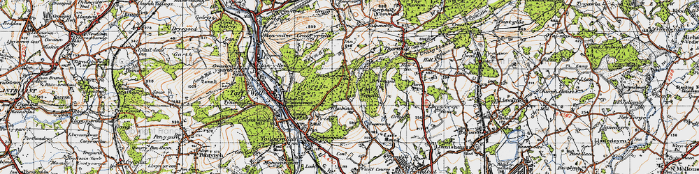 Old map of Bwlch-y-cwm in 1947