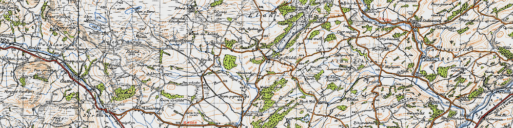 Old map of Glascoed in 1947