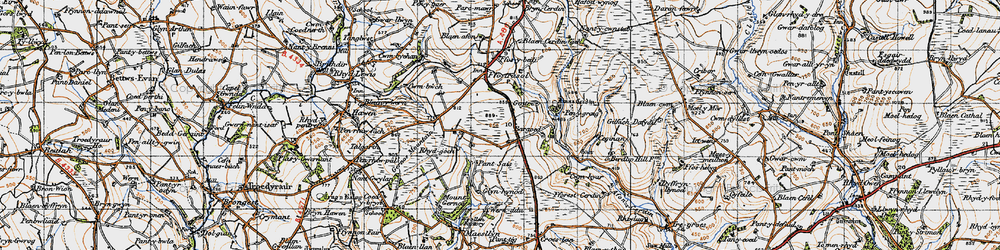 Old map of Bargoed in 1947