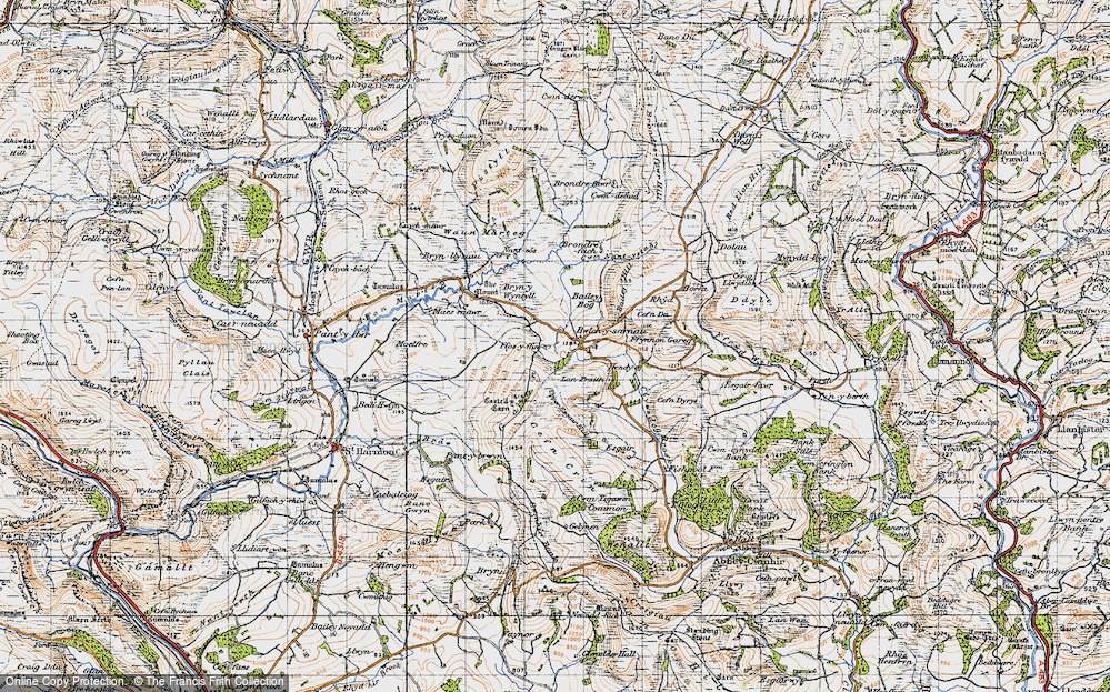 Old Map of Historic Map covering Bryn y Wyntyll in 1947