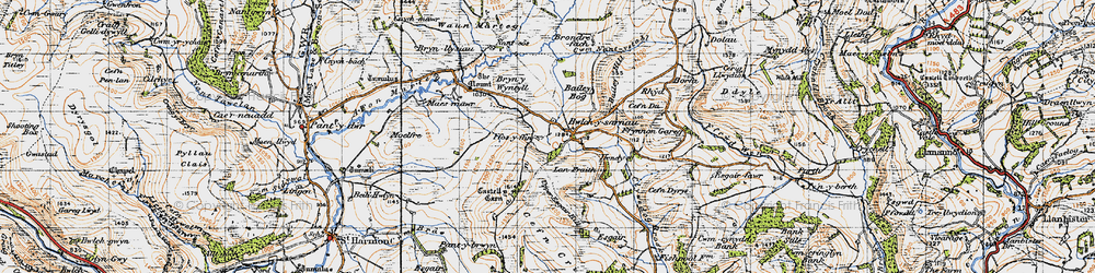 Old map of Bwlch-y-sarnau in 1947
