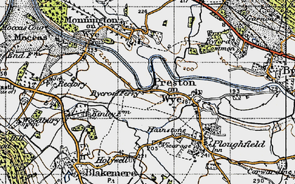 Old map of Bycross in 1947