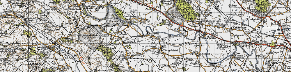 Old map of Bycross in 1947