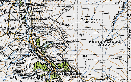 Old map of Byerhope in 1947