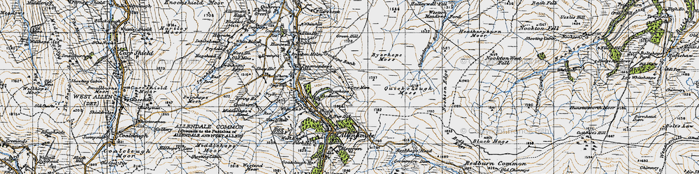 Old map of Byerhope in 1947