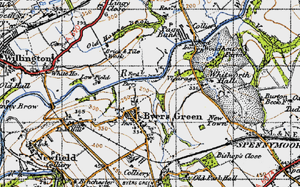 Old map of Byers Green in 1947
