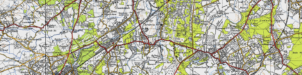 Old map of Byfleet in 1940