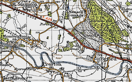 Old map of Byford Common in 1947