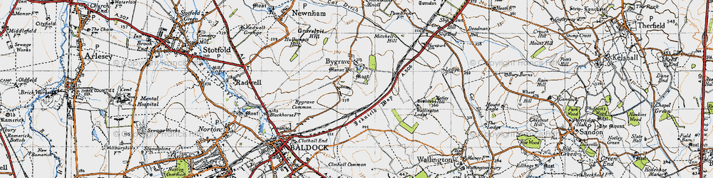 Old map of Bygrave in 1946