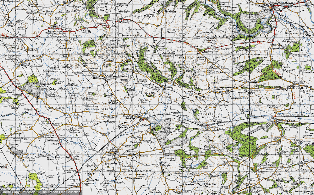 Old Map of Historic Map covering Brink Hill in 1947