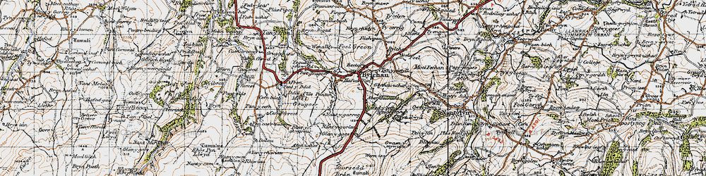 Old map of Bylchau in 1947