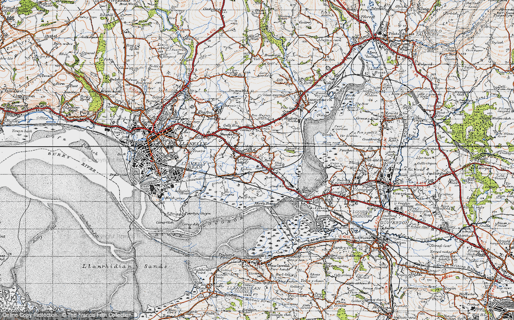 Old Map of Bynea, 1947 in 1947