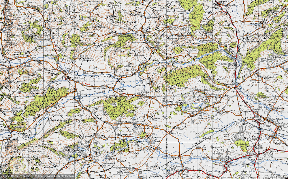 Old Map of Byton, 1947 in 1947
