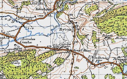 Old map of Byton Hand in 1947
