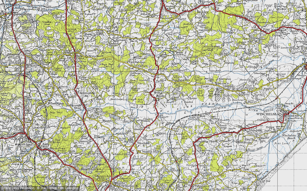 Old Map of Cackle Street, 1940 in 1940