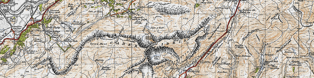 Old map of Cader Idris in 1947