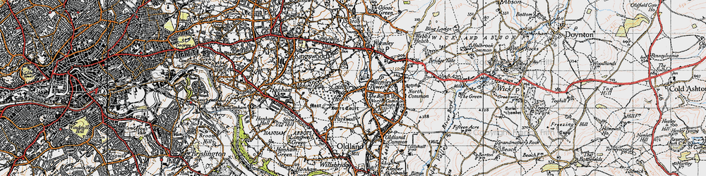 Old map of Cadbury Heath in 1946