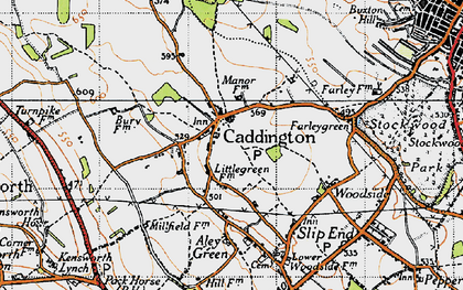 Old map of Caddington in 1946