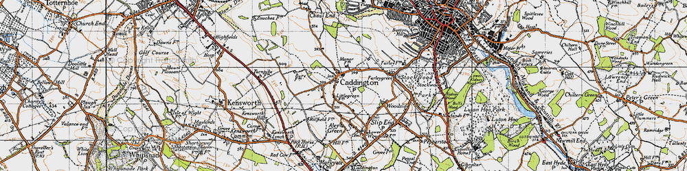 Old map of Caddington in 1946