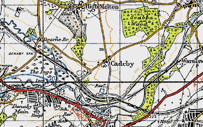 Old map of Cadeby in 1947