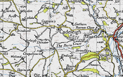 Old map of Cadeleigh in 1946