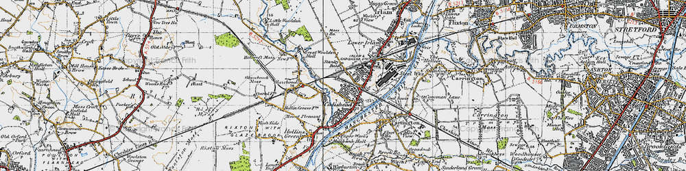 Old map of Cadishead in 1947
