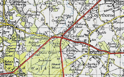 Old map of Bartley Lodge in 1940