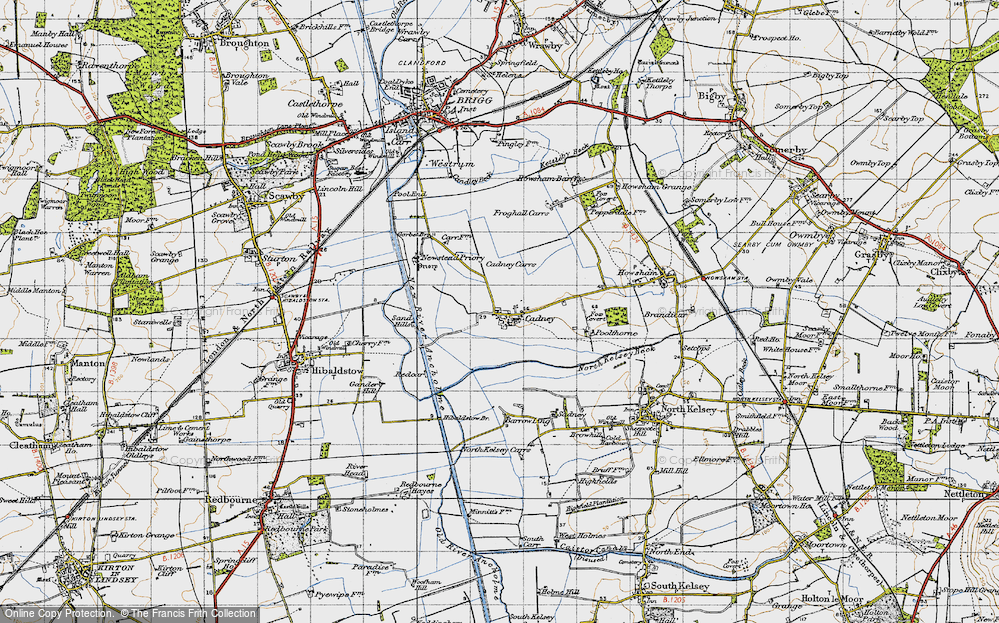Old Map of Historic Map covering Barrow Ling in 1947