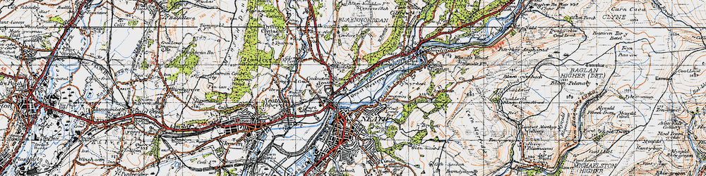 Old map of Cadoxton-Juxta-Neath in 1947