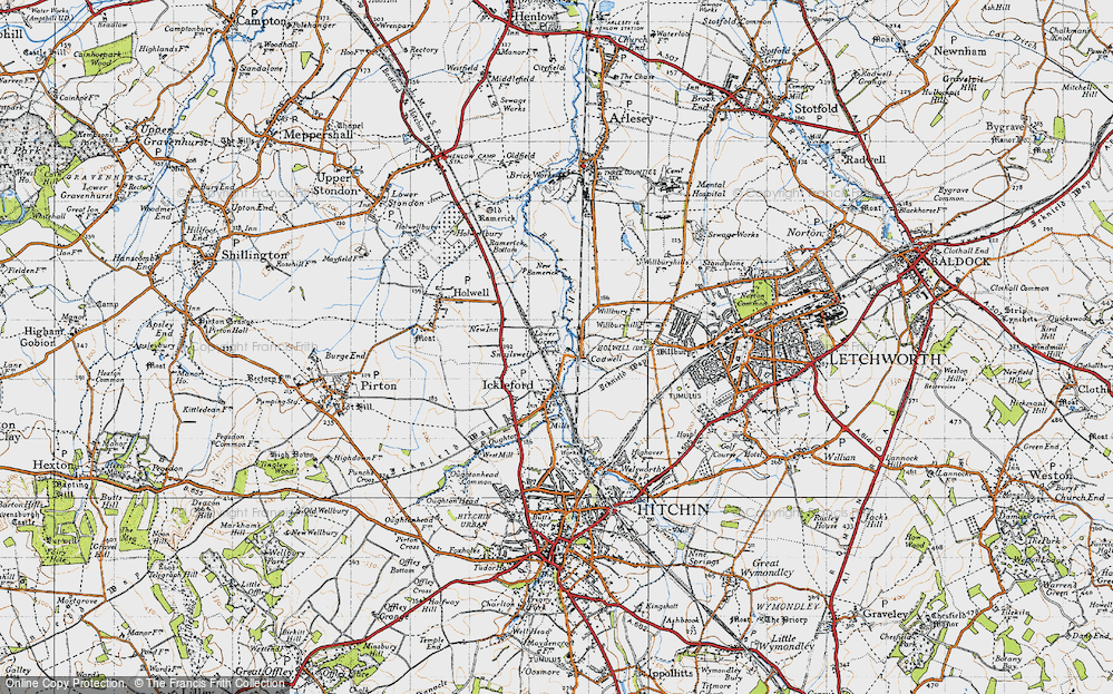 Old Map of Cadwell, 1946 in 1946