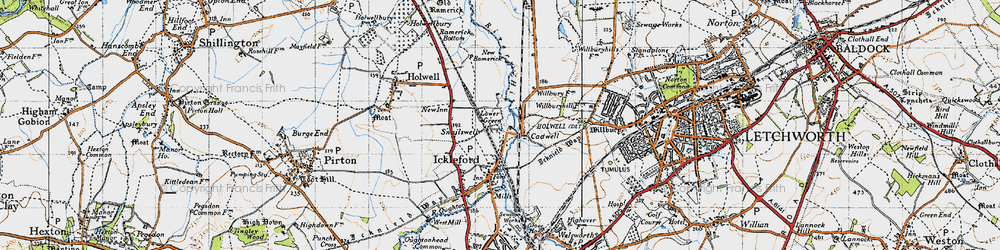Old map of Cadwell in 1946