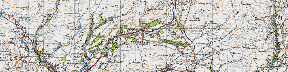 Old map of Caehopkin in 1947