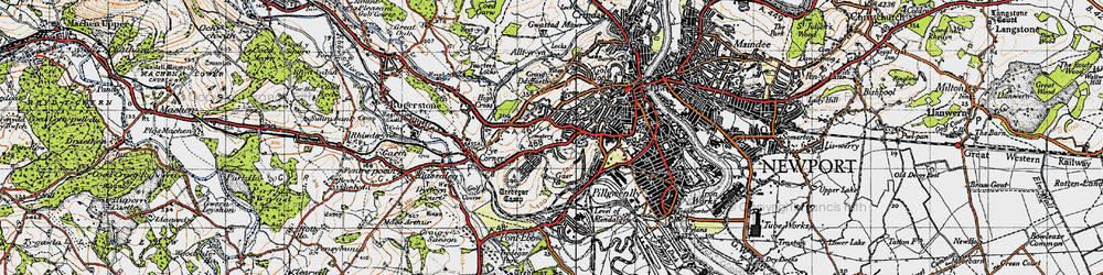 Old map of Caerau Park in 1946