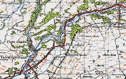 Old map of Caerbont in 1947
